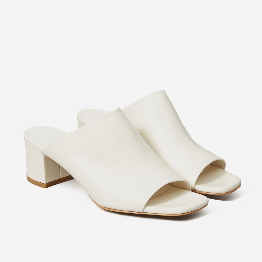 Everlane Mule Sandal White Leather 9